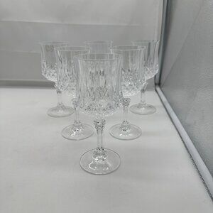 Set of 6 Cristal D'Arques Durand Pompadour Cordial Glass Glasses 4 1/4"